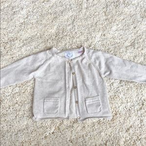 Zara Ivory Cream Cardigan Gold Buttons 18-24